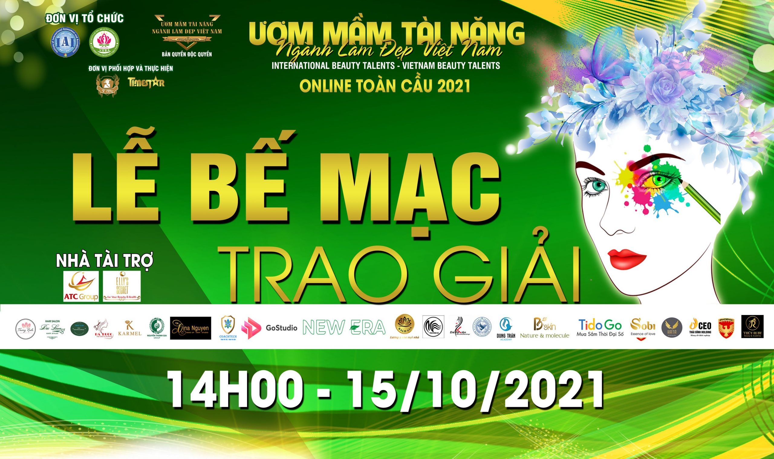 Lễ bế mạc trao giải cuộc thi Ươm mầm tài năng ngành làm đẹp Việt Nam 2021 Online